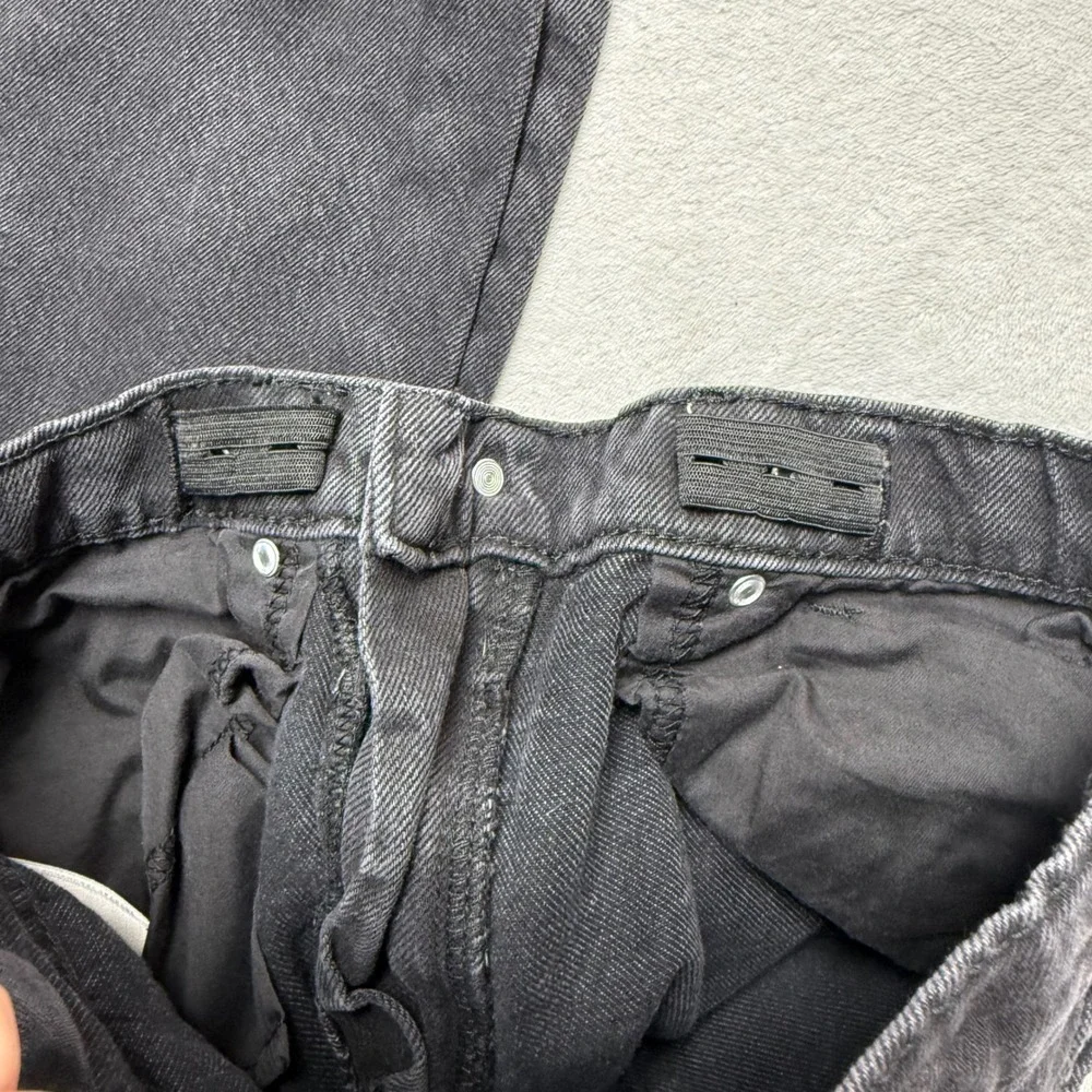 Old Navy Kids Slouchy Straight High Rise Distressed Black Jeans Tough 10